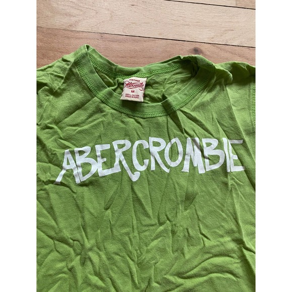Vintage Y2K Abercrombie Green Fitted Tee Shirt - Picture 3 of 4